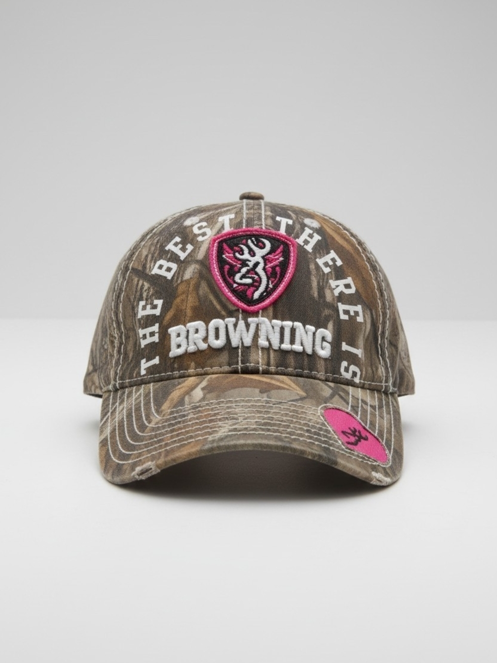 Browning Camo Cap with Pink Patch Accents